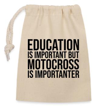 motocross - Sac cadeau en coton avec cordon (14 x 20 cm) - nature - Devant