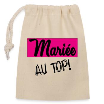 TEAM MARIEE. FUTURE MARIEE - Sac cadeau en coton avec cordon (14 x 20 cm) - nature - Devant