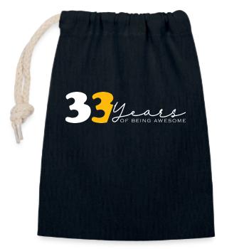 Vintage 1991 Drôle 33 ans Bday Hommes Femmes - Sac cadeau en coton avec cordon (14 x 20 cm) - bleu marine - Devant