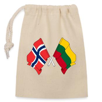 Flag Norway, flag Lithuania - Closable cotton gift bag (14x20cm) - nature - Front