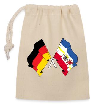 Drapeau Allemagne, Mecklembourg-Poméranie-Occidentale - Sac cadeau en coton avec cordon (14 x 20 cm) - nature - Devant