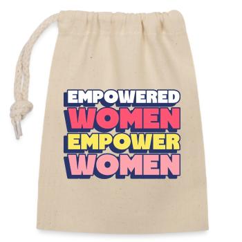 Design Empowerment Feminine Inspiration - Closable cotton gift bag (14x20cm) - nature - Front
