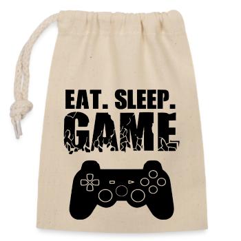 Gamer Game Play Online Computer Gaming Arcade Neon - Closable cotton gift bag (14x20cm) - nature - Front