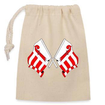Deux drapeaux Jura Suisse - Sac cadeau en coton avec cordon (14 x 20 cm) - nature - Devant