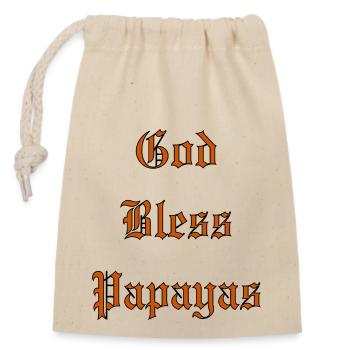 GodBlessPapayas - Closable cotton gift bag (14x20cm) - nature - Front
