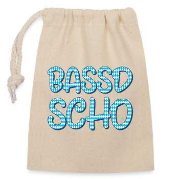 Bassd scho - Verschließbarer Geschenkbeutel aus Baumwolle (14x20cm) - Natur - Vorne