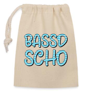Bassd scho - Verschließbarer Geschenkbeutel aus Baumwolle (14x20cm) - Natur - Vorne