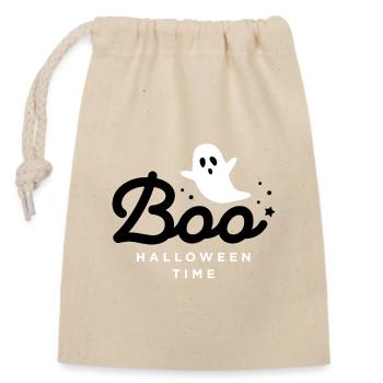Cute Ghost Halloween Illustration - Closable cotton gift bag (14x20cm) - nature - Front