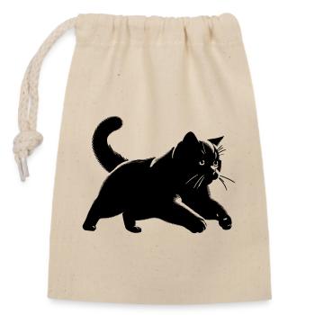 British Shorthair Cat - Closable cotton gift bag (14x20cm) - nature - Front