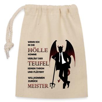 Devil Satan Lucifer Hell Halloween - Closable cotton gift bag (14x20cm) - nature - Front