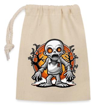 Spooky Zombie Kid - Halloween Frights - Verschließbarer Geschenkbeutel aus Baumwolle (14x20cm) - Natur - Vorne