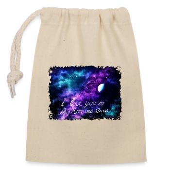 Vache de l’espace mangeuse de planète - Sac cadeau en coton avec cordon (14 x 20 cm) - nature - Devant