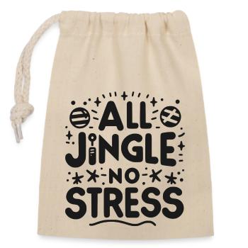 All Jingle No Stress - Closable cotton gift bag (14x20cm) - nature - Front