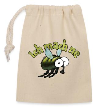 Je vais faire une mouche - Sac cadeau en coton avec cordon (14 x 20 cm) - nature - Devant
