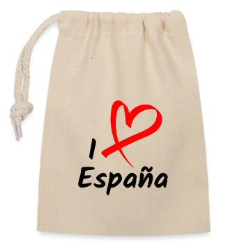 J’aime l’Espagne J’aime l’Espagne Cadeau de cœur - Sac cadeau en coton avec cordon (14 x 20 cm) - nature - Devant
