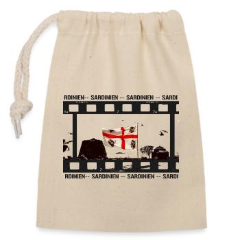 Bande de film Sardaigne - Sac cadeau en coton avec cordon (14 x 20 cm) - nature - Devant