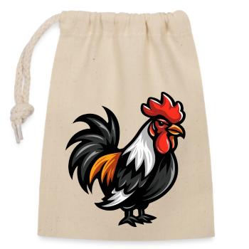 Coq Bande Dessinée - Sac cadeau en coton avec cordon (14 x 20 cm) - nature - Devant