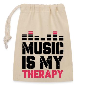 music is my therapy - Verschließbarer Geschenkbeutel aus Baumwolle (14x20cm) - Natur - Vorne