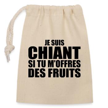 Man Who Adores: Fruits. Funny Design Humor - Closable cotton gift bag (14x20cm) - nature - Front