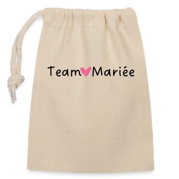 Team the Bride Pink Heart - Closable cotton gift bag (14x20cm) - nature - Front
