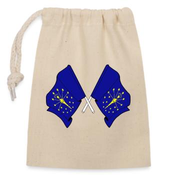 Deux drapeaux ont traversé l’Indiana - Sac cadeau en coton avec cordon (14 x 20 cm) - nature - Devant
