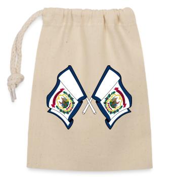 Deux drapeaux ont traversé la Virginie-Occidentale - Sac cadeau en coton avec cordon (14 x 20 cm) - nature - Devant