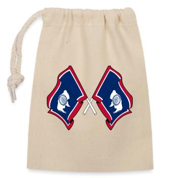 Two Wyoming Flags Crossed - Closable cotton gift bag (14x20cm) - nature - Front