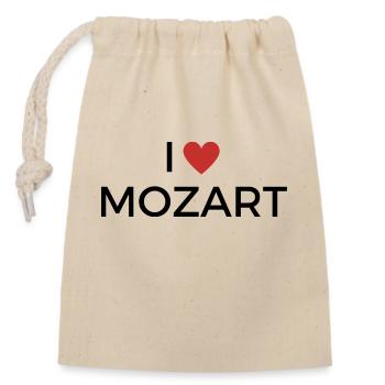 Ich liebe Mozart! - Verschließbarer Geschenkbeutel aus Baumwolle (14x20cm) - Natur - Vorne