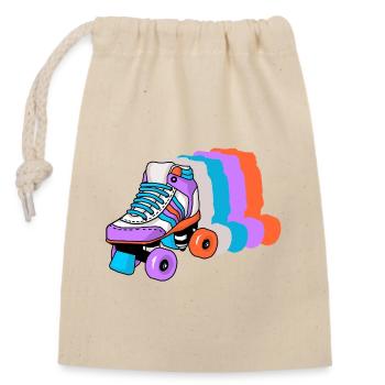 Roller Skating Skater - Closable cotton gift bag (14x20cm) - nature - Front