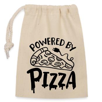 Propulsé par la pizza - Sac cadeau en coton avec cordon (14 x 20 cm) - nature - Devant