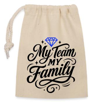 My Team My Family - Closable cotton gift bag (14x20cm) - nature - Front