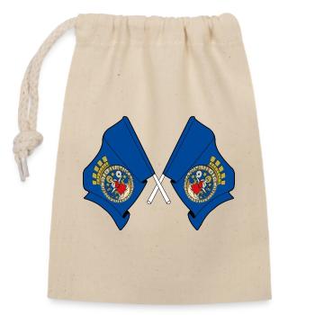 Two flags crossed of Oslo - Closable cotton gift bag (14x20cm) - nature - Front