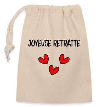 RETIREMENT. RETIREMENT. RETIRED. HAPPY RETIREMENT - Closable cotton gift bag (14x20cm) - nature - Front