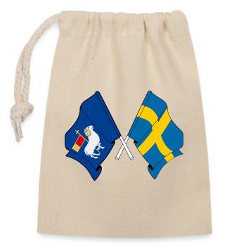 Gotland & Schweden – Ein stolzes Design - Verschließbarer Geschenkbeutel aus Baumwolle (14x20cm) - Natur - Vorne