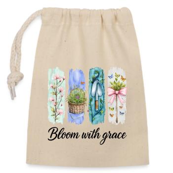 Bloom with Grace Garden Floral Art - Closable cotton gift bag (14x20cm) - nature - Front