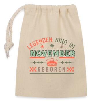 Les légendes naissent en novembre - anniversaire - Sac cadeau en coton avec cordon (14 x 20 cm) - nature - Devant