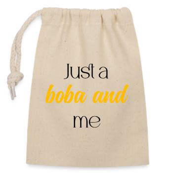 Juste un moment de thé à bulles relaxant entre Boba et moi - Sac cadeau en coton avec cordon (14 x 20 cm) - nature - Devant