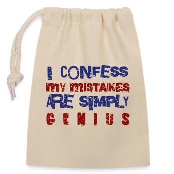 Humorous Confidence Quote Design - Closable cotton gift bag (14x20cm) - nature - Front