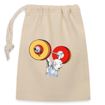 weightlifting - Closable cotton gift bag (14x20cm) - nature - Front