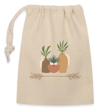 Vase Plants Collage - Closable cotton gift bag (14x20cm) - nature - Front