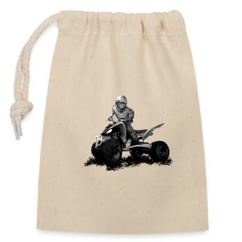 quad - Sac cadeau en coton avec cordon (14 x 20 cm) - nature - Devant