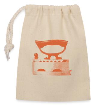 Iron antique - Closable cotton gift bag (14x20cm) - nature - Front