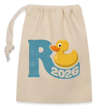 Gummy Duck Pension 2026 - Retirement - Pension - Closable cotton gift bag (14x20cm) - nature - Front