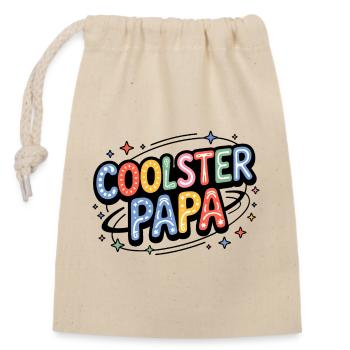 Coolest Dad Colorful Retro Letters - Closable cotton gift bag (14x20cm) - nature - Front