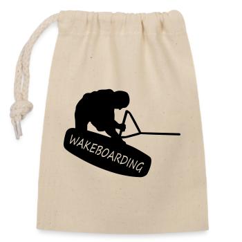 Wakeboarding - Closable cotton gift bag (14x20cm) - nature - Front