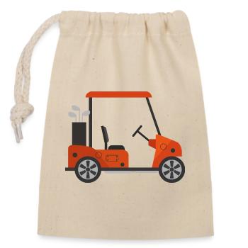 Golf carts - Closable cotton gift bag (14x20cm) - nature - Front