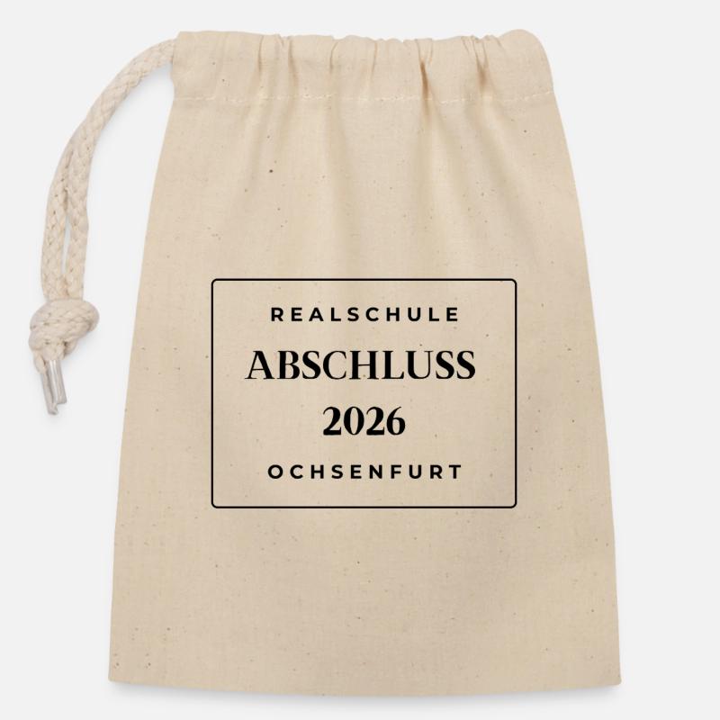 Graduation 2026 - Closable cotton gift bag (14x20cm) - nature