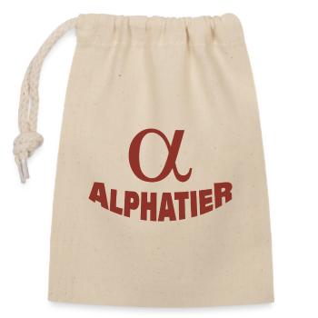 Animal alpha - Sac cadeau en coton avec cordon (14 x 20 cm) - nature - Devant