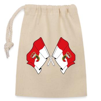 Drapeaux croisés de Salzbourg - Sac cadeau en coton avec cordon (14 x 20 cm) - nature - Devant
