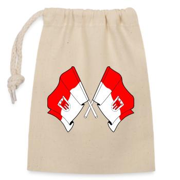 Drapeaux du Vorarlberg croisés - Sac cadeau en coton avec cordon (14 x 20 cm) - nature - Devant